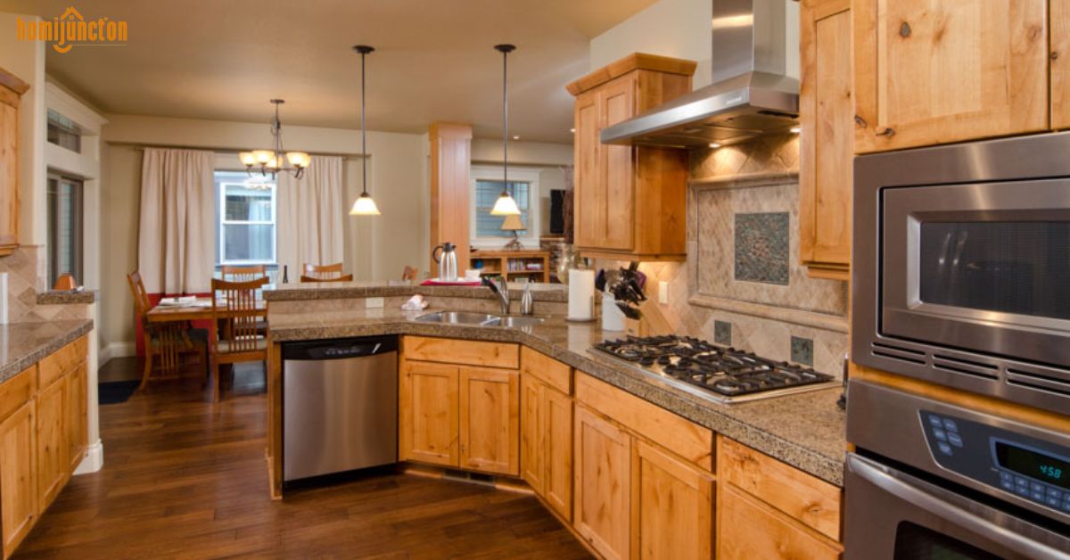 what color flooring goes with oak cabinets