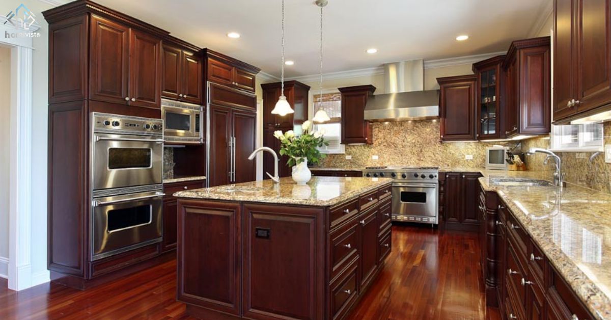 what color wood floor with dark cabinets