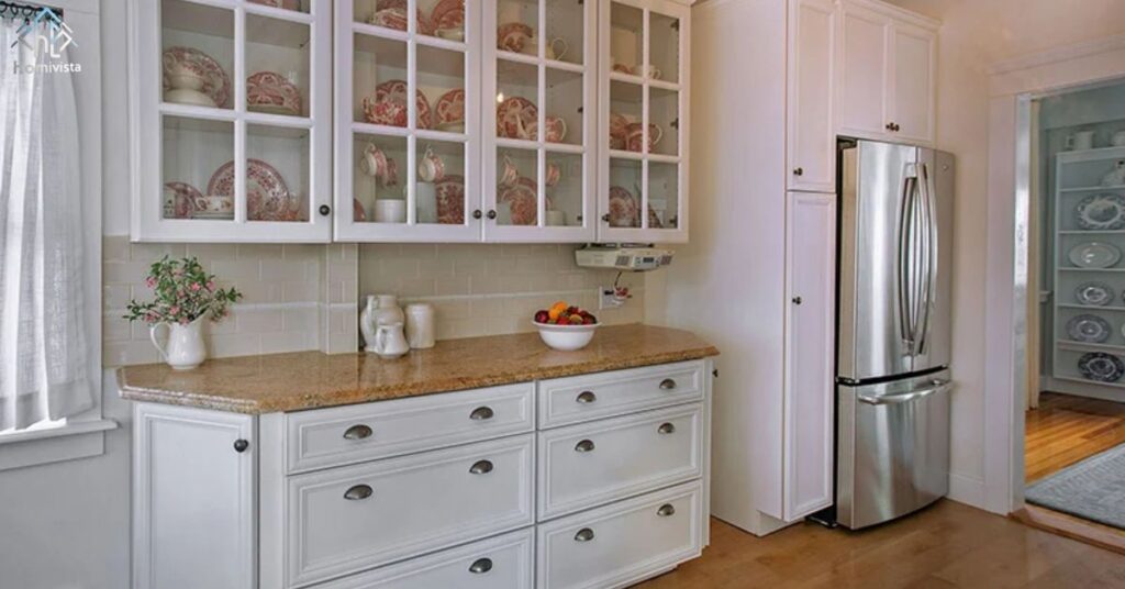 what to put in glass kitchen cabinets