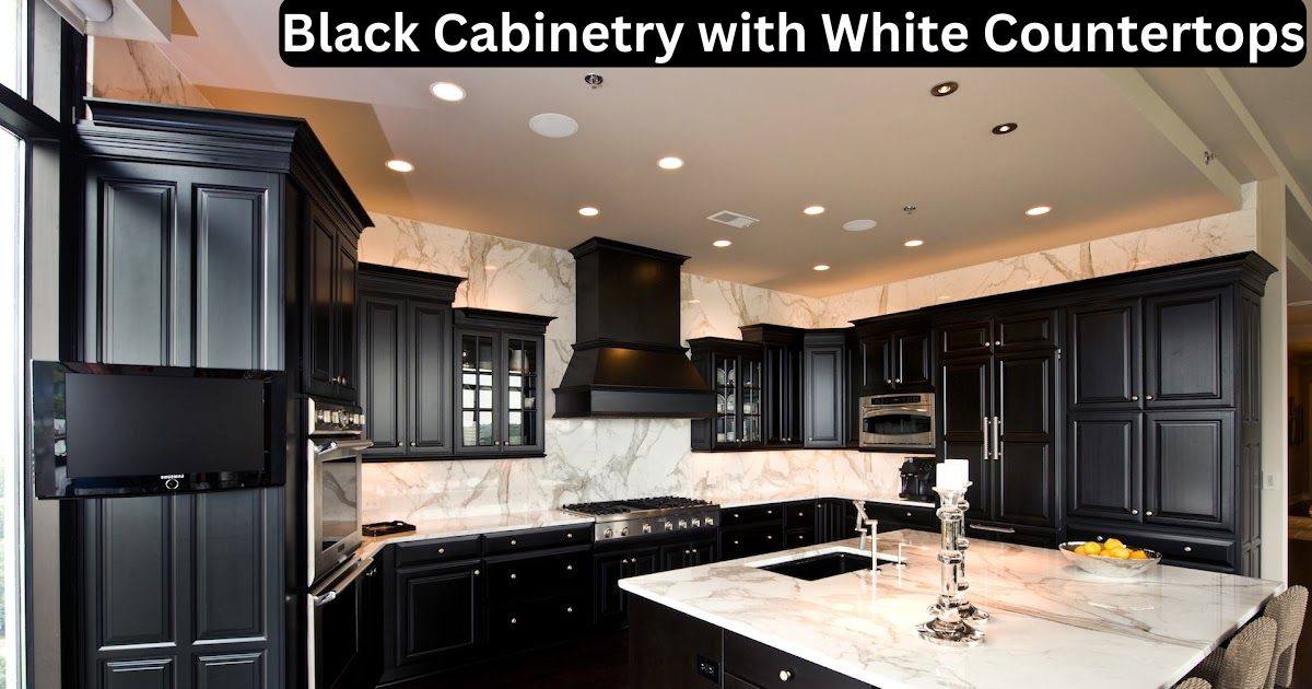 Black Cabinetry with White Countertops